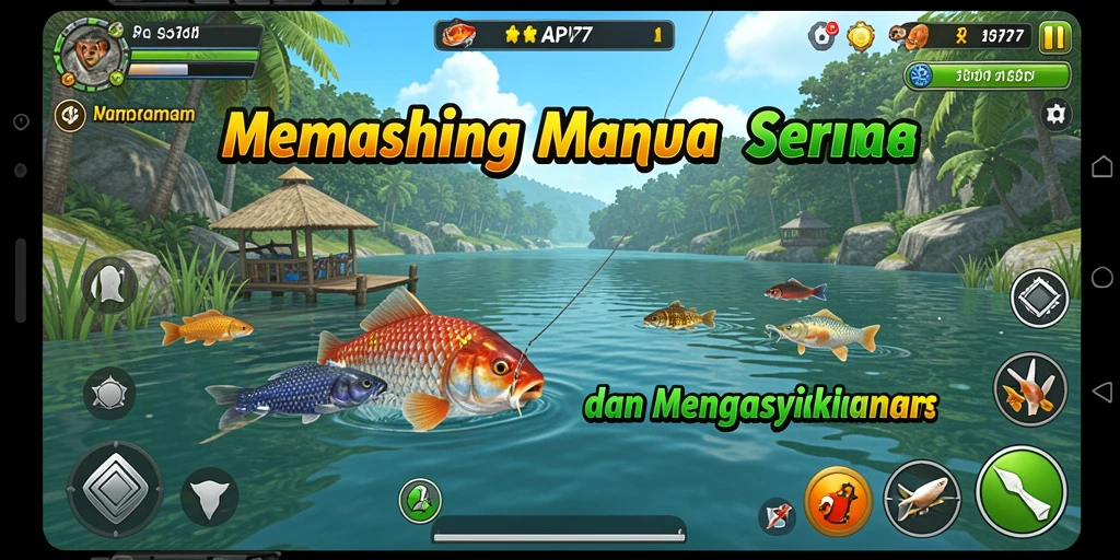 Tampilan gameplay API77 yang menarik dan realistis saat memancing.