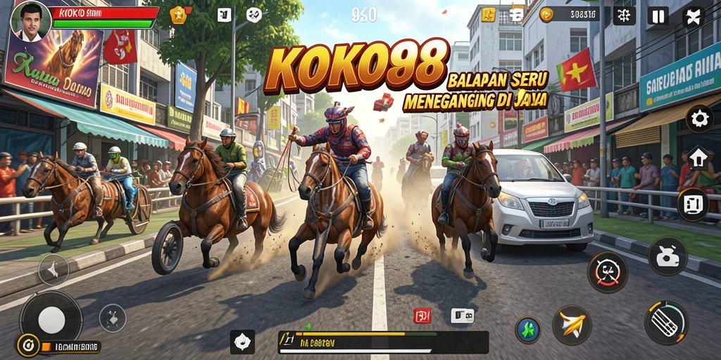 Tampilan gameplay KOKO88 yang mendebarkan saat balapan.